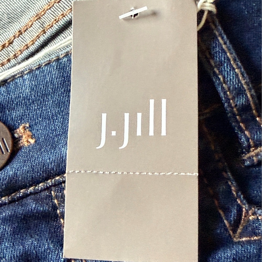 J. Jill Smooth Fit Denim Skirt Atlantic Wash Dark Blue Stretch Size 10 NEW - Picture 5 of 8